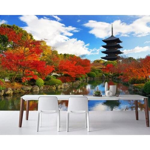 Papel de parede Japanese pagoda 3d wallpaper mural,living room kitchen bedroom wall papers home decor restaurant mural