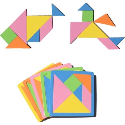 Tangram EVA 3D Puzzle Baby DIY Educational Toys For Children Geometric Shape Game Learning Interactive Baby Montessori Toys Gift