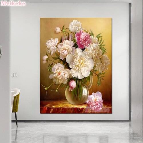5D Diy Diamond Painting Home Room Scenery Beauty Flower Cross Stitch Full Drill Embroidery Cute Handmade Wall Decor Gift