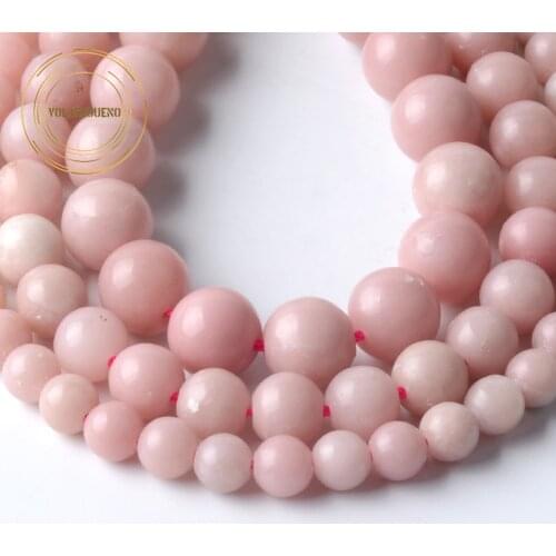 A+ Natural Stone Beads Pink Opal Round Loose Spacer Beads For Jewelry Making Diy Bracelet Necklace Charms Accessories 6 8 10mm