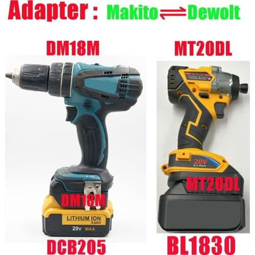 Electric Power Tool Adapter Converter DM18M ( De walt battery to Makita Tool) MT20DL ( Makita Battery to De walt Tool)