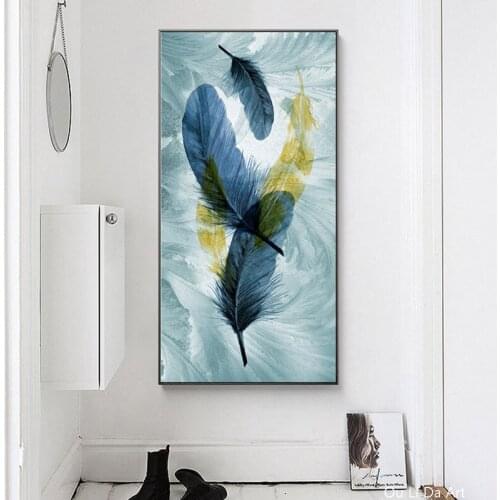 No frame Northern Europe abstract feather canvas printings oil paintings printed on canvas wall art poster decoration picture