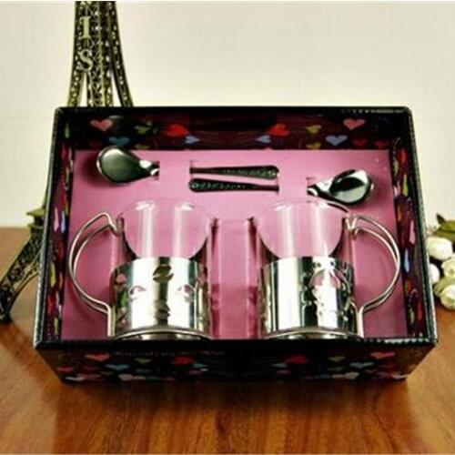 Tea Set gift box 235x168x85mm Water Glass 2 Cups Tea and Coffee Accessories High Temperature Resistance Glass Jar with Handle