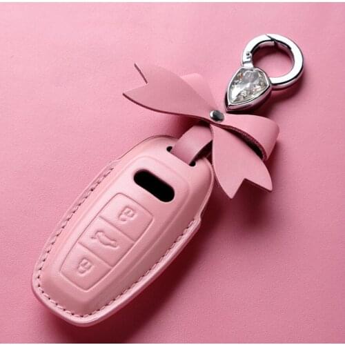 Car Zinc Alloy Key Case Cover Chain For Audi A5 A6 A7 A8 A4 RS3 RS4 SLINE Q3 Q5 Q7 A8 Q8 B6 B7 B8 Car Styling