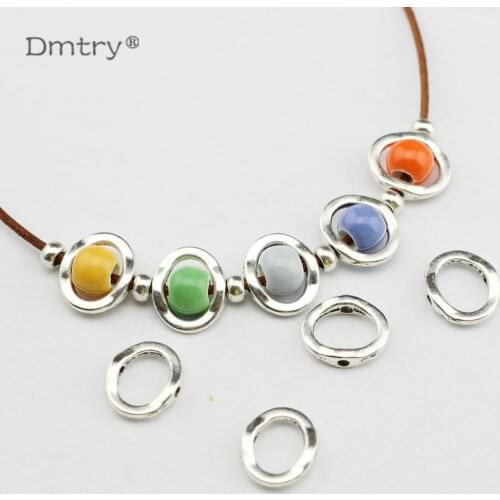 Dmtry 20pcs Spacer For Use With 1.5MM Round Leather Rope New Design Bijoux Charms For Necklace Bracelet Earring Jewelry LC0110
