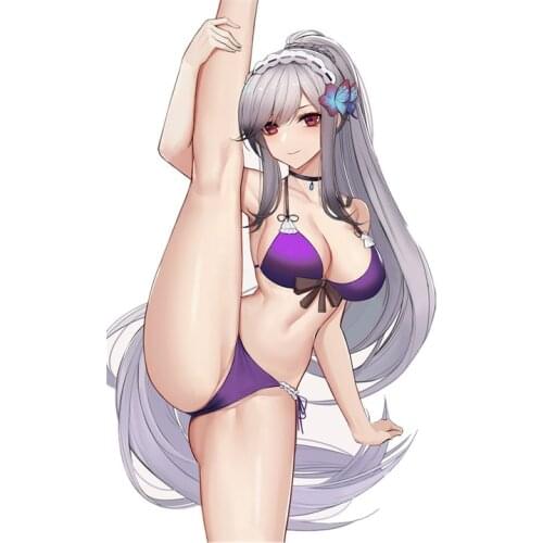 Sexy Anime Girl Azur Lane Skirt Lift Stockings Thigh Highs Motorcycle Decal High Quality Vinyl Cover Scratches Waterproof PVC KK