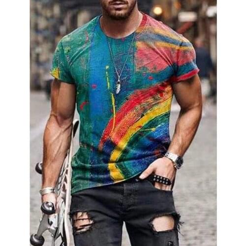 IFPD New Arrival Summer 3D Printed Tie Dye Style Mens Fashion Streetwear Short Sleeve O Neck Color Tshirt Oversized EU Size 6XL