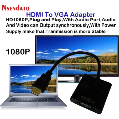 HD To VGA Cable Adapter Digital to Analog Audio Video Cables HD VGA Converter For XBOX 360 PS3/4 HDTV PC DVD TV Box Tablet