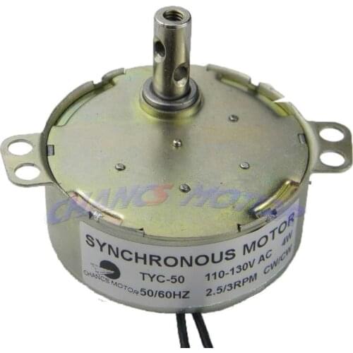 TYC50 ROBUST SYNCHRONOUS MOTOR AC 110V 2.5/3RPM Torque 8kg.cm 4W 50/60HZ CW/CCW