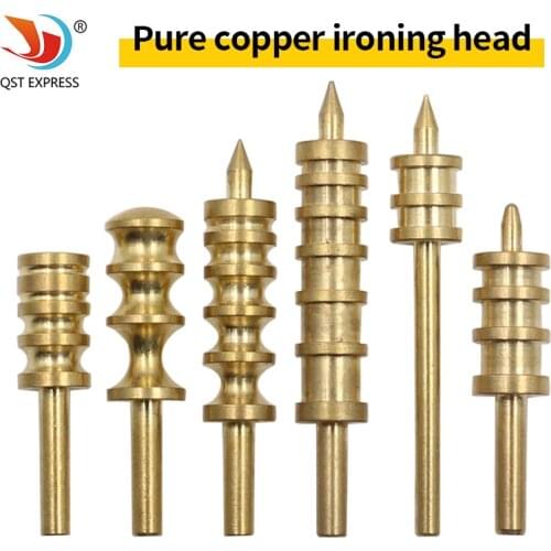 Leather craft tool burnisher slicer brass head burnishing diy edge sealing hot process polishing tips for soldering iron
