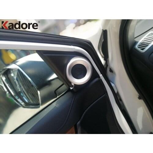 For Honda CRV CR-V 2017 2018 2019 ABS Carbon Fiber Speaker Sound Ring Trim Cover Decoration Interior Mouldings Car Accessorie