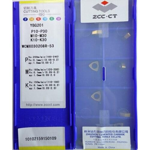 Free Shipping 10pcs/lot U drill blade WCMX030208R-53 YBG201 Cemented Carbide Cutting tools turning insert