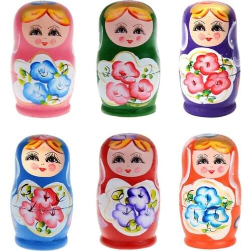Novelty Russian Nesting Wooden Matryoshka Doll Set Hand Painted Decor Russian Nesting Dolls Baby Toys Girls Doll 2020 hot sale