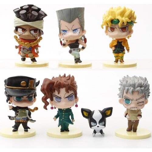 New Q Ver. 7pcs Anime JOJO Bizarre Adventure Golden Wind Figure Risotto Nero Action Figures PVC Collection Model Toys Figurine