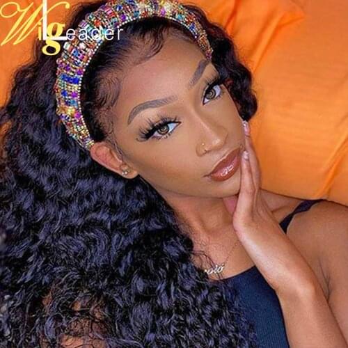 Wigleader Remy Human Hair Headbands Wigs 200% Density Water Wave Hair Wigs Bands Women Hair Wigs on Sales