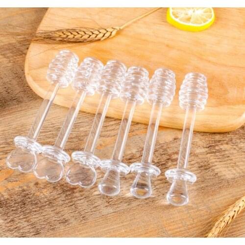 Plastic Honey Dipper Party Supply Honey Spoon Stick For Honey Jar Mini Jam Mixing Stick Cuchara Miel SN3631