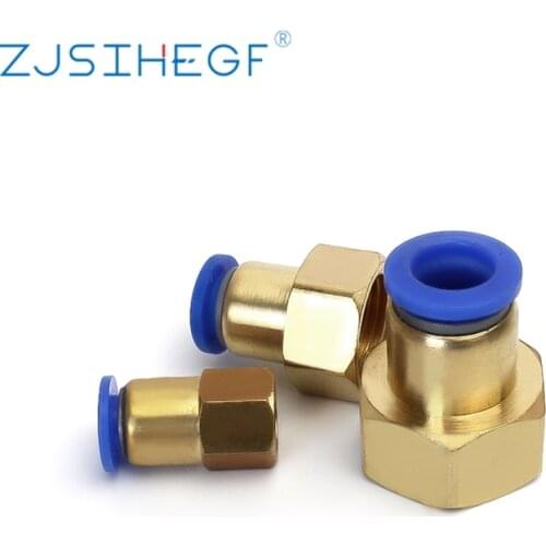 1PCS PCF Pneumatic Quick Connector Fitting 1/8"1/4"3/8"1/2" Female Thread Brass OD 4/6/8/10/12 MM Hose Tube