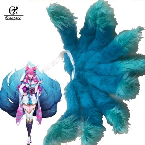ROLECOS Game LOL Spirit Blossom Ahri Cosplay Tail The Nine-Tailed Fox Cosplay Tails Props Wonderful Tail for Halloween Tails