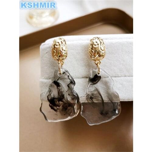 Kshmir S925 needle retro irregular pattern earrings temperament geometric earrings INS style exquisite women earrings