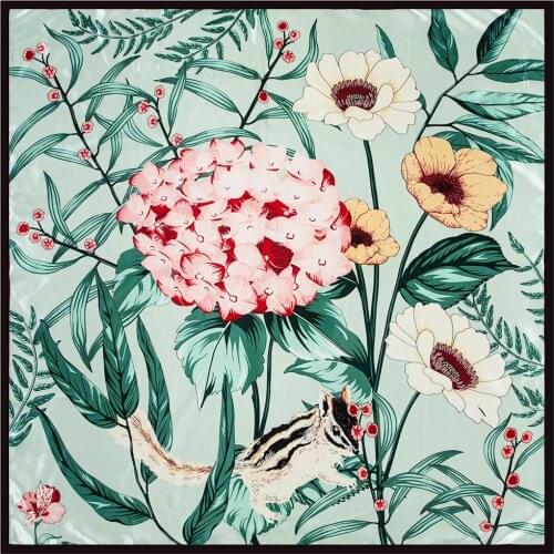 90*90 Small Square Scarf Wild Scarves Female Korean Arts Retro Chic Hair Band Style Of the Spring Autumn Daily Wear Breathable