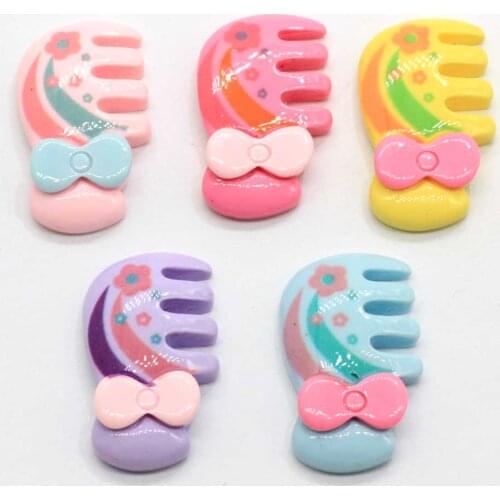Mixed Colorful Cute Comb Resin Decoration Crafts Beads Frame Flatback Cabochon Scrapbook DIY Embellishments Accessorie