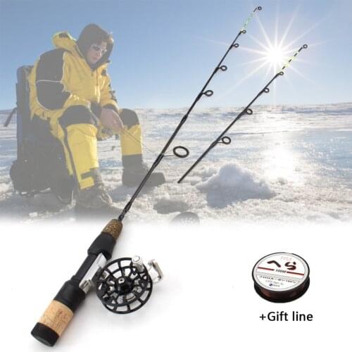 58cm ultrashort Winter Fishing Rods Ice Fishing Rod Fishing Reel set Rod Pole Tackle 2 Tips Carbon fishing fish pole Tackle