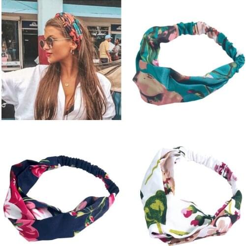 Lady Geranium Fashion Flower Elastic Silk Headband Bohemia Girl Headscarf Retro Headdress
