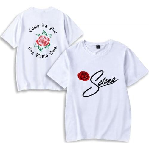 2021 Selena Quintanilla Summer Letter Pattern Print Comfortable T-shirt Short Sleeve Casual All-match Neutral T-shirts Tops