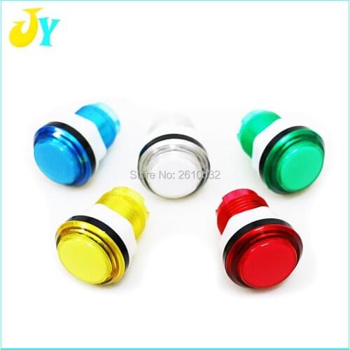 10pcs illuminated arcade push button 12v LED Arcade Start Push Button Transparent plastic button with microswitch Free shipping