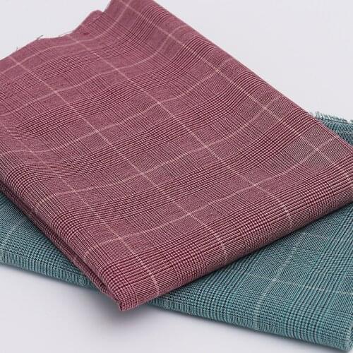 140cmx50cm Gold wire polyester cotton twill check cloth yarn dyed plaid fabric for JK Pleated skirt uniform clothes bags garment