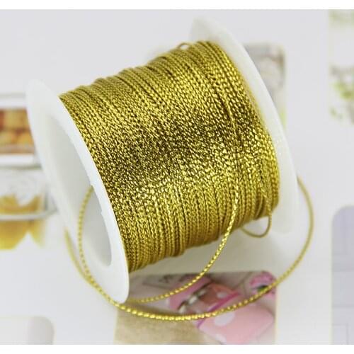 20 Meters 1mm Rope Gold Silver Cord Thread Cord String Strap Ribbon Glitter Tag Line Bracelet Making No-slip Clothing Gift Decor