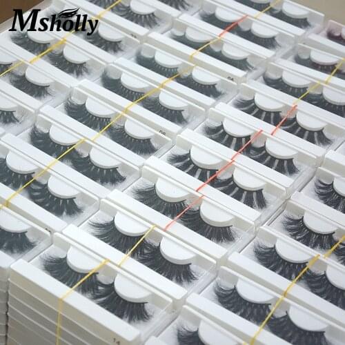 3D/5D Wholesale Makeup Faux Mink False Eylelashes 25mm Bulk Natural Thick Wispy Messy Fake Lashes Extension Package Boxes Beauty