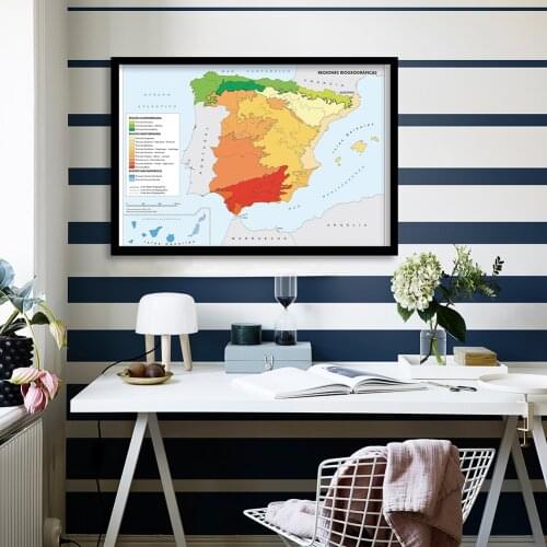 90*60cm In Spanish The Spain Map Region Distribution Wall Art Poster Canvas Painting School Supplies Living Room Home Decoration