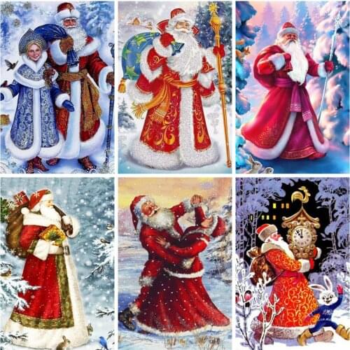Diamond Painting Santa Claus Full Square Drill Handicraft Art 5D Diamond Embroidery Cartoon Mosaic Winter Christmas Gift