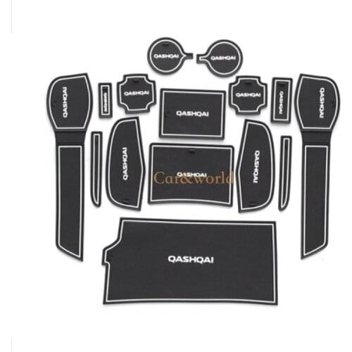 For 2016 2017 Nissan Qashqai J11 Non-slip Cup Mats Anti Slip Door Groove Gate Slot Pad Mat Stickers Accessories Car-Styling
