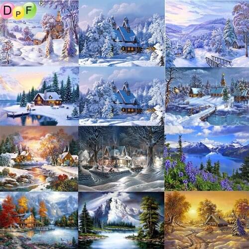 DPF 5D Round full Diamond Painting Cross Stitch Snow scene Crafts Diamond Embroidery Mosaic Needlework kits Home Decor picture