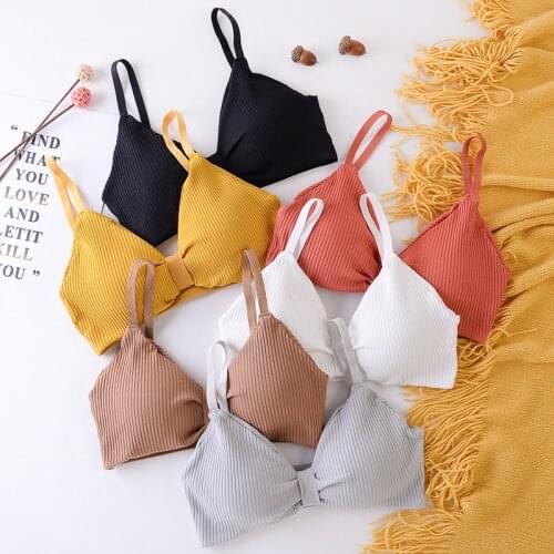 Cotton Bras For Women Sexy Deep V Cup Seamless Padded Push Up Bra Wire Free One Size Backless Intimates Female Bras Underwear