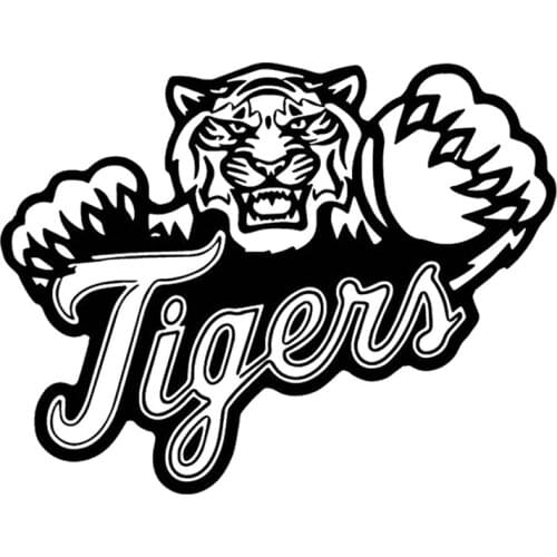 Personality Car Stickers Tiger Ferocious Decoration Car Stickers PVC Car Decoration Accessories Decals Black/white,17cm*13cm