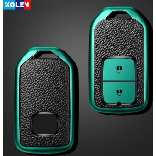 Leather+TPU All-Inclusive Car Remote Key Cover Case For Honda Civic Accord 9 Crider CR-V HRV JAZZ Jade Odyssey Car Smart Key Fob