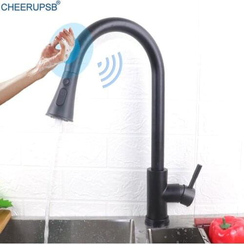 Kitchen Touch Faucet Smart Sensor Pull Out Tap Sink Hot Cold Mixer Crane Stainless Steel Automatic Flexible Grifo Gourmet Musluk