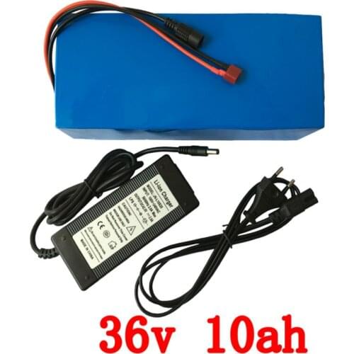 36V lithium battery 10AH 350w electric Bicycle Scooter Battery 36v with 42v 2A Charger,15A BMS eBike battery 36v Free Shipping