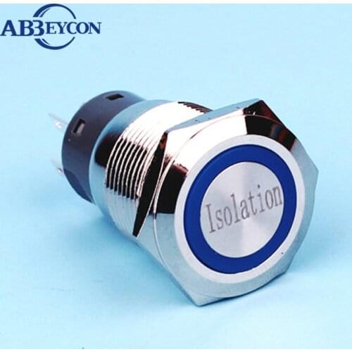 19126 latching 19mm power character illuninated flat head metal button switch logo switch