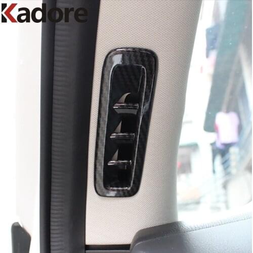 For MAZDA CX-5 CX5 2017-2019 2020 KF Carbon Fiber Car Window Side Air Condition Vent Outlet Frame Cover Sticker Trim Accessories