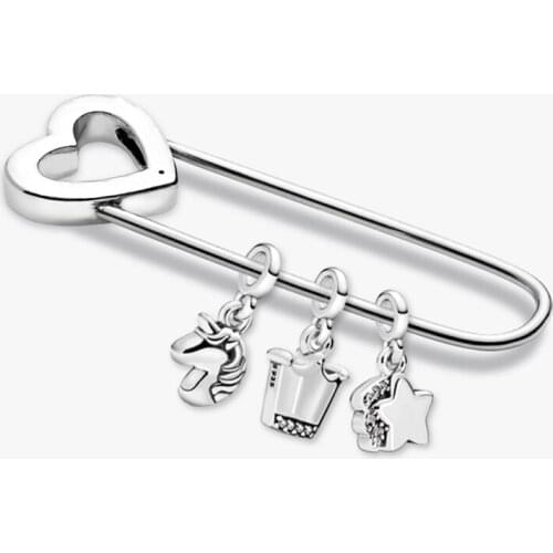 2020 New Fashion High Quality 925 Silver Me Pin Set My Unicorn Crown Meteor Exquisite Cute Original Diy Charm Gift Girl