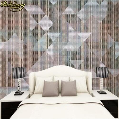 Beibehang Custom Simple geometric vertical bars Wall Paper Eco-friendly Bedroom Simple wall papers home decor 3D Mural Wallpaper