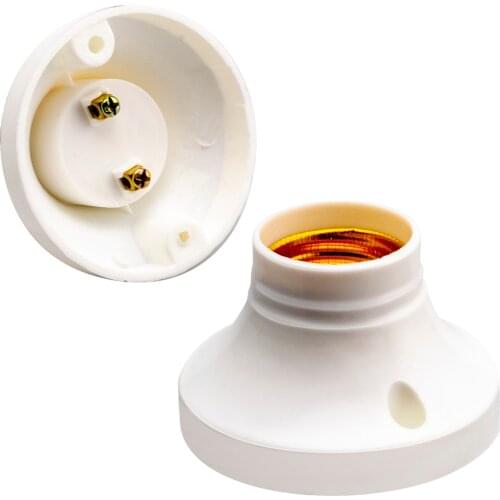 10Pcs E27 Plastic Screw Lamp Base Round Lampholder Light Bulb Socket Holder Adapter