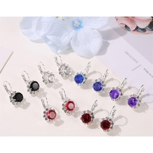 Multi-color Crystal Rhinestone Drop Earring Cube Zirconia Cuff Drop Earring for Women Statement Wedding Jewelry Pendientes Mujer