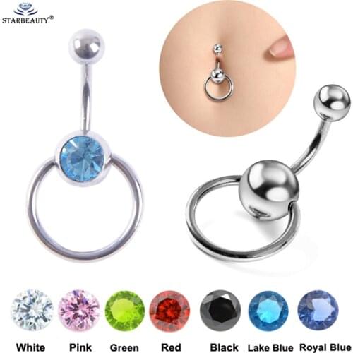 1pc Round Crystal Ball Belly Piercing Ombligo Navel Piercing Belly Ring Stainlss Steel Belly Button Rings Earring Body Jewelry
