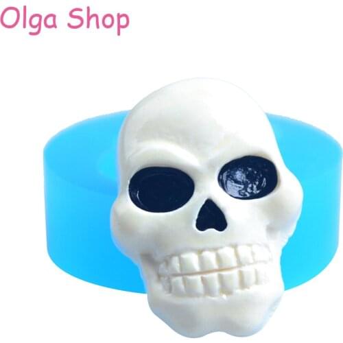 JYL219 24.6mm Halloween Skull Silicone Mold - Hallowmas Handmade Cookie Mold Sugarcraft, Cake Decorating, Resin Candy Wax Mold