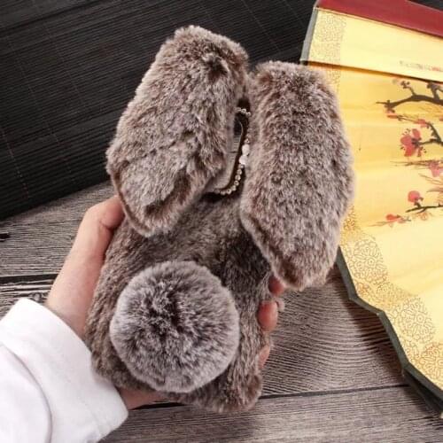 Silicon Warm Cases for Nokia 5.3 7.2 6.2 4.2 3.2 2.2 8.1 7.1 6.1 5.1 3.1 Plus 2.1 1 2 3 5 6 7 8 3D Cute Rabbit Fur Phone Cover